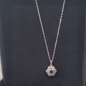 Freida Rothman Silver Necklace with Blue Gem